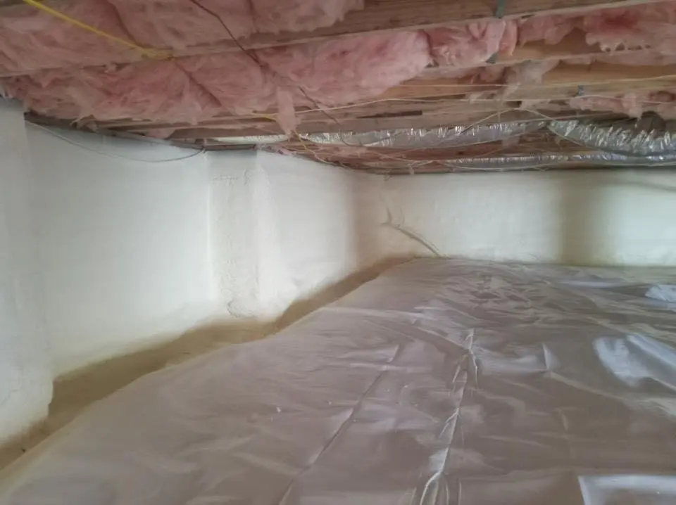 Crawl space encapsulation with closed-cell spray foam for Roof Maintenance in Radford